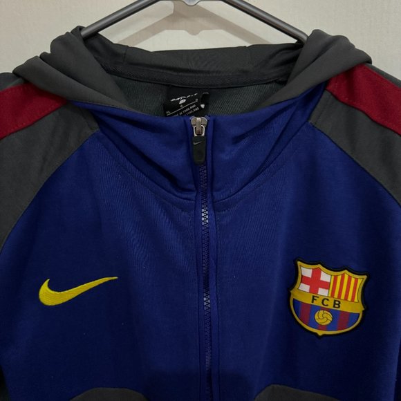 Nike FC Barcelona Hoodie Men's XL - Grey/Blue/Red - Picture 2 of 3